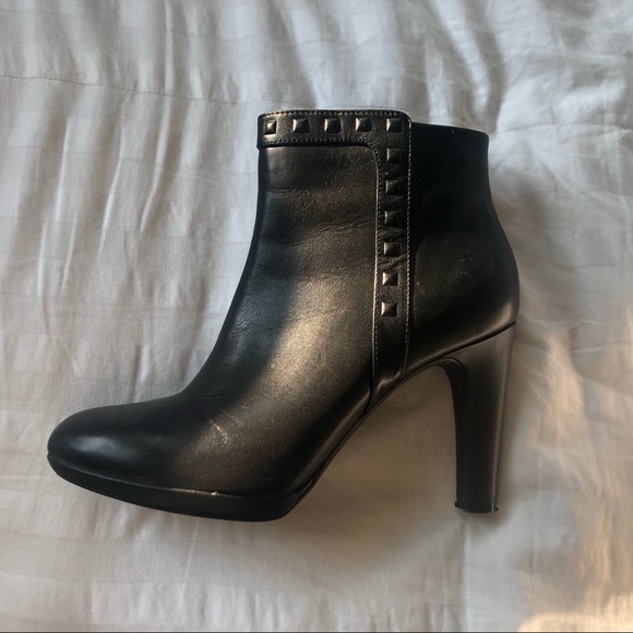 Rockport Shoes - Rockport Leather Ally Stud Heeled Ankle Bootie